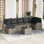 vidaXL Ensemble de canapé de jardin 8 Pièces Gris 289 x 124 x 85 cm