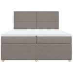 vidaXL Sommier à lattes de lit avec matelas Taupe 200x200 cm Tissu