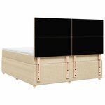 vidaXL Sommier à lattes de lit avec matelas Crème 180x200 cm Tissu