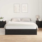 vidaXL Cadre de lit avec rangement Chêne noir 200 x 200 cm