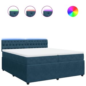 vidaXL Sommier à lattes de lit et matelas Bleu 200x200 cm velours