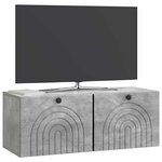 vidaXL Meuble TV mural Gris béton 78 5 x 31 x 30 cm Bois d'ingénierie