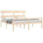 vidaXL Lit pour personne âgée et tête de lit très grand bois massif