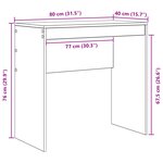 vidaXL Bureau d'écriture Blanc MDF 80 x 40 x 76 cm Style simple