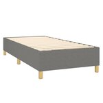 vidaXL Sommier à lattes de lit matelas LED Gris foncé 90x190cm Tissu