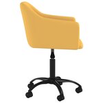 vidaXL Chaise pivotante de salle à manger Jaune Velours