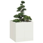 vidaXL Jardinière blanc 80x80x80 cm acier