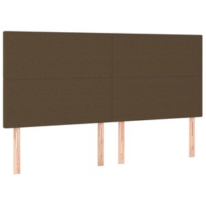 vidaXL Tête de lit marron foncé 200 x 5 x 118/128 cm Tissu