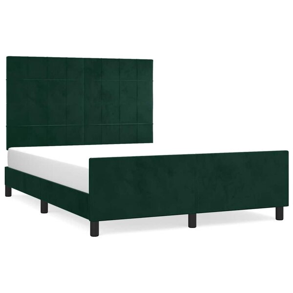 vidaXL Cadre de lit sans matelas vert foncé 140x200 cm velours