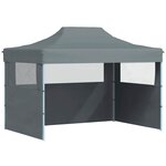 vidaXL Tente de réception pliable avec 3 parois 3x4 m Acier Anthracite