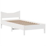 vidaXL Cadre de lit sans matelas blanc 90x190 cm bois de pin massif