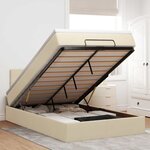 vidaXL Cadre de lit ottoman avec matelas crème 120x190 cm tissu