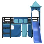 vidaXL Lit mezzanine enfants avec tour sans matelas bleu 90x190 cm