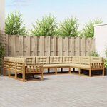 vidaXL Ensemble de canapés d'extérieur 9 Pièces Naturel et Beige