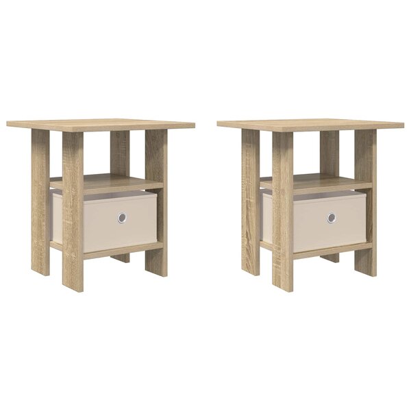 vidaXL Table de chevet 2 pc Chêne Sonoma 41 x 40 x 45 cm