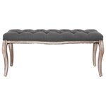 vidaXL Banc Lin Bois solide 110x38x48 cm Gris foncé