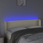vidaXL Tête de lit à LED Crème 147x16x78/88 cm Similicuir