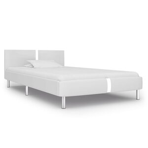 vidaXL Cadre de lit sans matelas blanc similicuir 90x200 cm