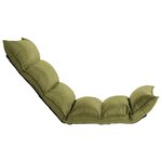 vidaXL Chaise pliable de sol Vert Tissu