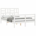 vidaXL Cadre de lit sans matelas blanc 140x200 cm bois massif