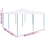 vidaXL Belvédère pliable 5x5 m Blanc