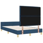 vidaXL Cadre de lit avec tête de lit Bleu 120 x 190 cm tissu