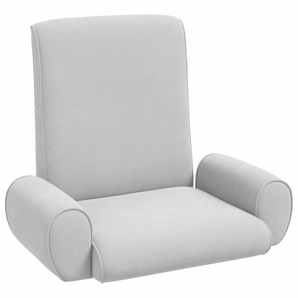 vidaXL Fauteuil de sol ajustable Gris clair Velours grainé