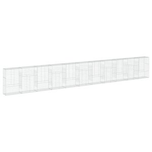 vidaXL Panier gabion avec couvercle 1100x50x150 cm fer galvanisé