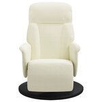 vidaXL Fauteuil inclinable avec repose-pied crème velours
