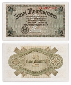 Billet de Collection 2 reichsmark 1940-1945 Allemagne - Neuf - PR137 Reichskreditkasse