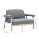 vidaXL Ensemble de canapé pour 5 personnes 2 Pièces Tissu Gris clair