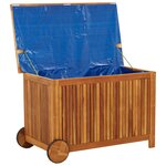 vidaXL Boîte de rangement de jardin avec roues 90x50x58 cm Bois acacia