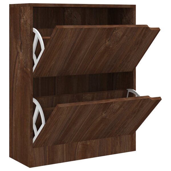 vidaXL Armoire à chaussures 2 portes Chêne marron 59x24x74cm Aggloméré