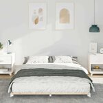vidaXL Cadre de lit surélevé Blanc 160 x 200 cm Bois massif en pin
