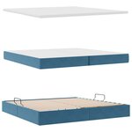 vidaXL Lit avec rangement et matelas Bleu foncé 200 x 200 cm Velours