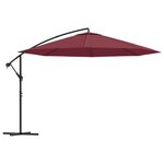 vidaXL Parasol en porte-à-faux avec mât en aluminium 350 cm Bordeaux