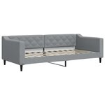 vidaXL Lit de jour avec gigogne et tiroirs gris clair 90x200 cm tissu