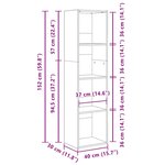 vidaXL Bibliothèque chêne fumé 40x30x152 cm bois d'ingénierie