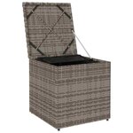vidaXL Boîte à coussins avec stockage Gris 50 x 50 x 50 cm polyrotin