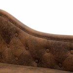 vidaXL Chaise longue Marron Similicuir daim