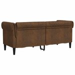 vidaXL Canapé Chesterfield 2 places marron tissu