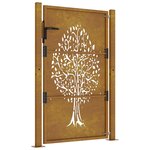vidaXL Portail de jardin 105x155 cm acier corten conception de l'arbre