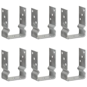 vidaXL Piquets de clôture 6 Pièces Argenté 10x6x15 cm Acier galvanisé
