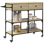 vidaXL Chariot de cuisine chêne sonoma 105x42x95 cm bois d'ingénierie