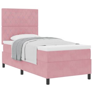 vidaXL Lit à ressorts avec matelas Rose 90 x 200 cm Velours