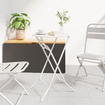 vidaXL Table de jardin pliante Blanche Ø50x72 cm Acier