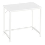 Bureau table poste de travail 50 x 80 x 76 cm pour bureau salon chambre assemblage simple métal style industriel blanc 12_0004678