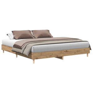 vidaXL Cadre de lit sans matelas chêne artisanal 200x200 cm