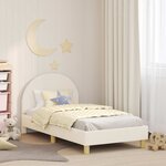 vidaXL Cadre de lit pour enfants avec tête de lit Crème 80 x 160 cm