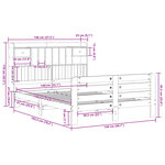 vidaXL Lit bibliothèque sans matelas 140x190 cm bois de pin massif